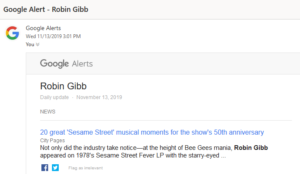 Robin Gibb Google Alert Screenshot