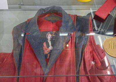 Robin Gibb red leather jacket and rubber ducky